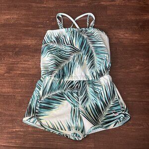 S1 Abercrombie & Fitch Romper Girls Size 9/10 Blue Floral Pool To Play Kids